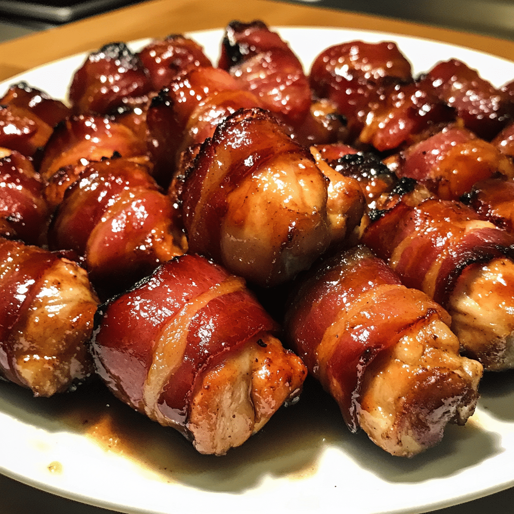 Sweet Heat BBQ Bacon-Wrapped Chicken Bites — chef-tested restaurant-quality photo