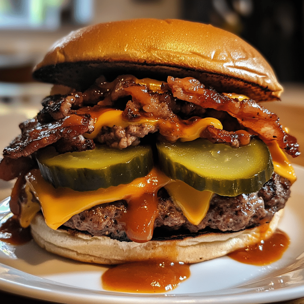 Ultimate BBQ Bacon Cheeseburger with Crunchy Pickles — chef-tested restaurant-quality photo