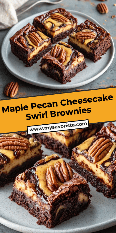 Maple Pecan Cheesecake Swirl Brownies