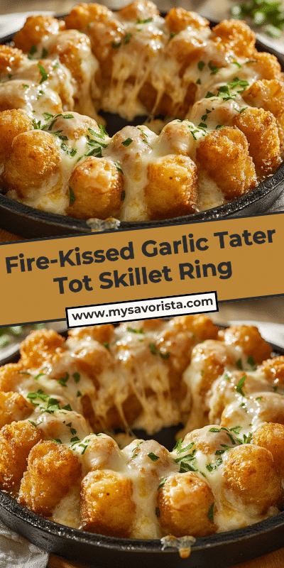 Fire-Kissed Garlic Tater Tot Skillet Ring