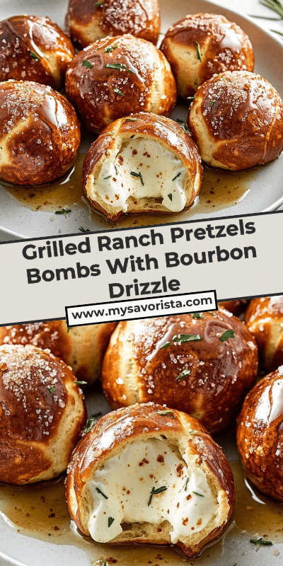 Grilled Ranch Pretzels Bombs With Bourbon Drizzle
