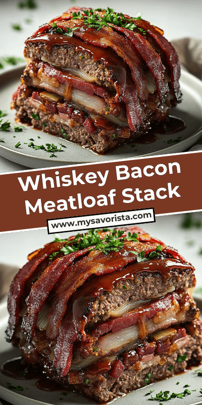 Whiskey Bacon Meatloaf Stack