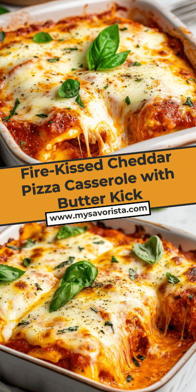 Fire-Kissed Cheddar Pizza Casserole with Butter Kick