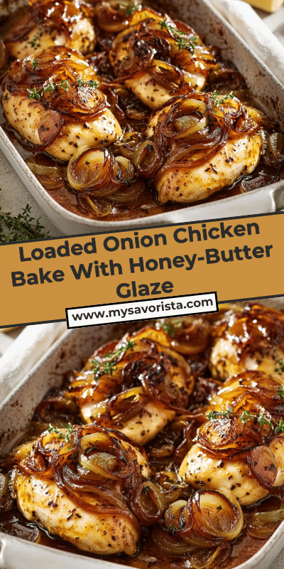 Loaded Onion Chicken Bake With Honey-Butter Glaze