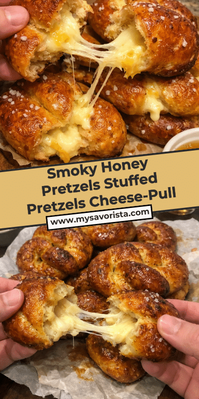 Smoky Honey Pretzels Stuffed Pretzels Cheese-Pull