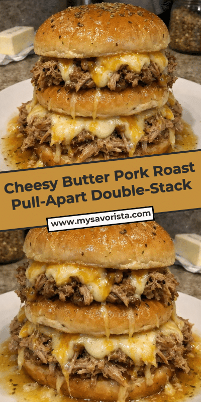 Cheesy Butter Pork Roast Pull-Apart Double-Stack