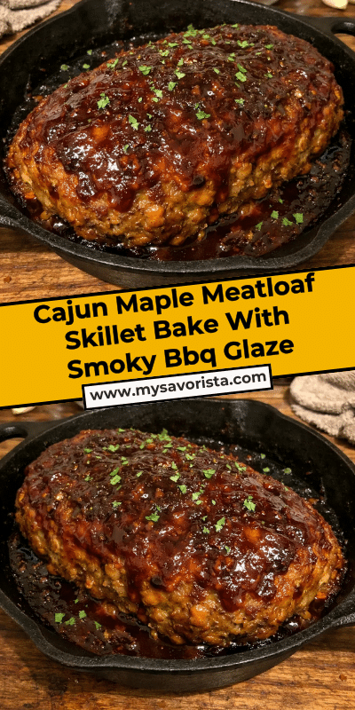 Cajun Maple Meatloaf Skillet Bake With Smoky Bbq Glaze
