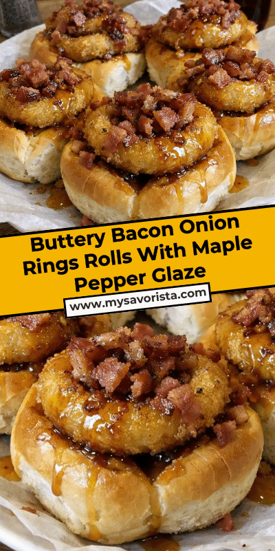 Buttery Bacon Onion Rings Rolls With Maple Pepper Glaze