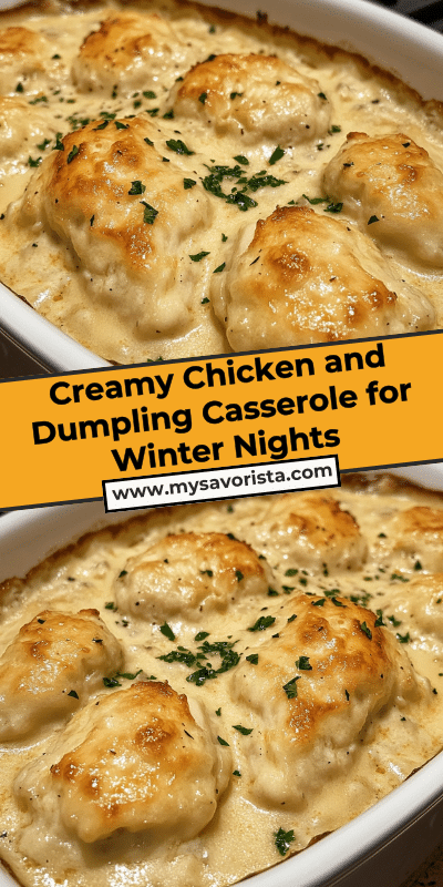 Creamy Chicken and Dumpling Casserole for Winter Nights
