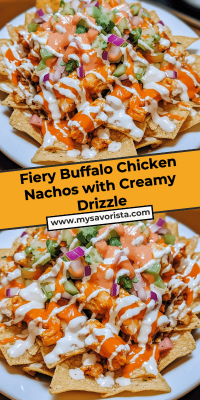 Fiery Buffalo Chicken Nachos with Creamy Drizzle