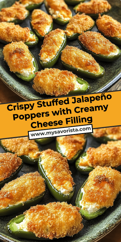 Crispy Stuffed Jalapeño Poppers with Creamy Cheese Filling