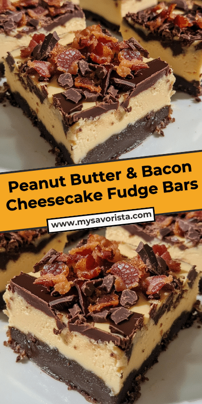 Peanut Butter & Bacon Cheesecake Fudge Bars