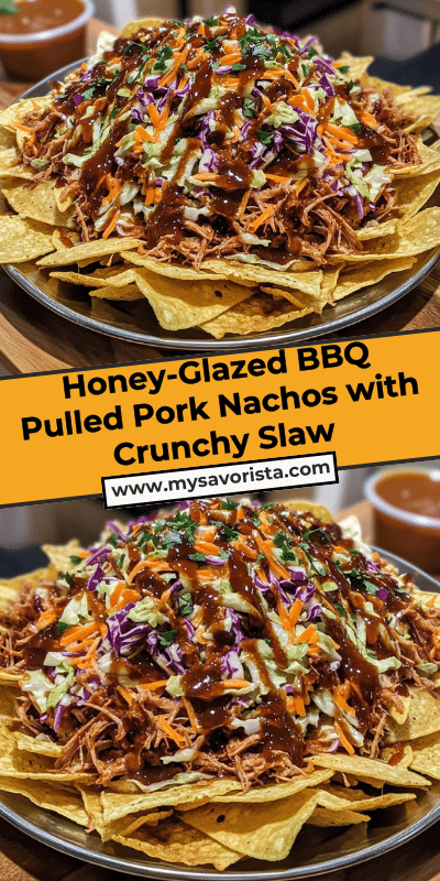 Honey-Glazed BBQ Pulled Pork Nachos with Crunchy Slaw