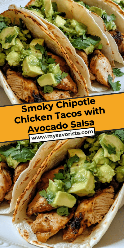Smoky Chipotle Chicken Tacos with Avocado Salsa