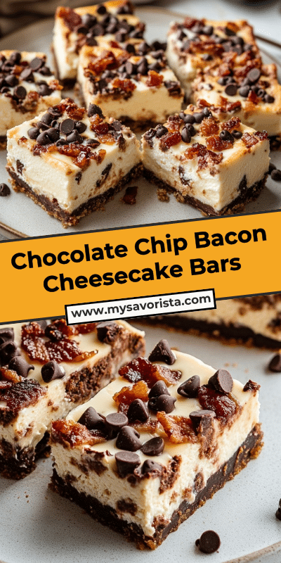 Chocolate Chip Bacon Cheesecake Bars