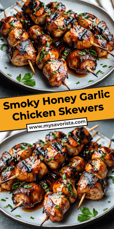 Smoky Honey Garlic Chicken Skewers