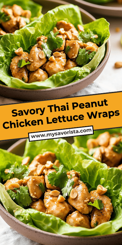 Savory Thai Peanut Chicken Lettuce Wraps