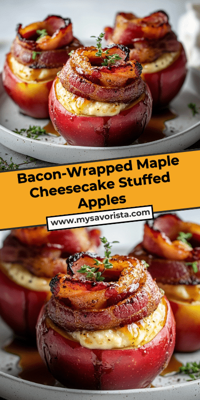 Bacon-Wrapped Maple Cheesecake Stuffed Apples