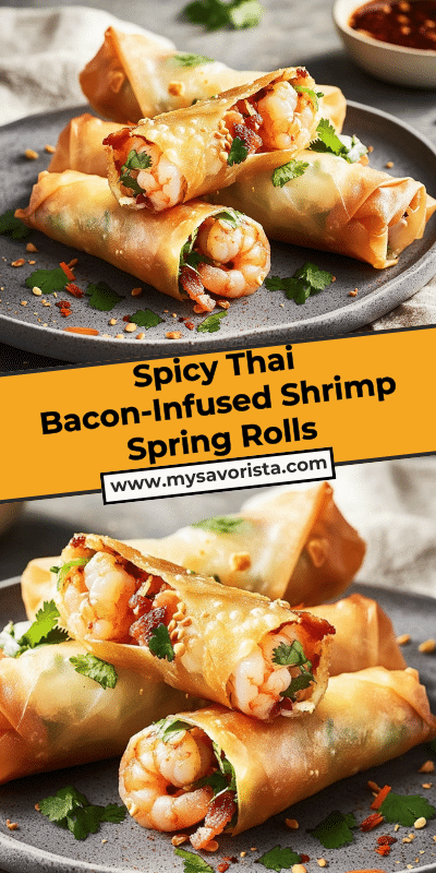 Spicy Thai Bacon-Infused Shrimp Spring Rolls