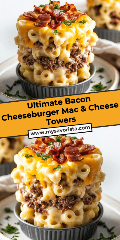 Ultimate Bacon Cheeseburger Mac & Cheese Towers