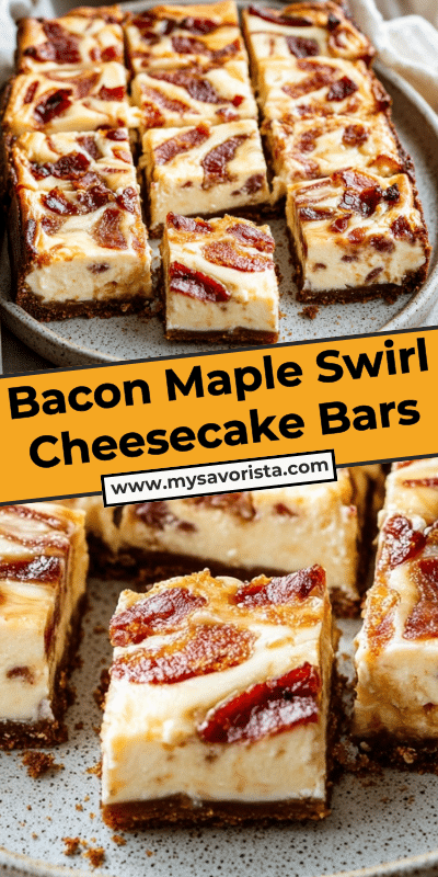 Bacon Maple Swirl Cheesecake Bars