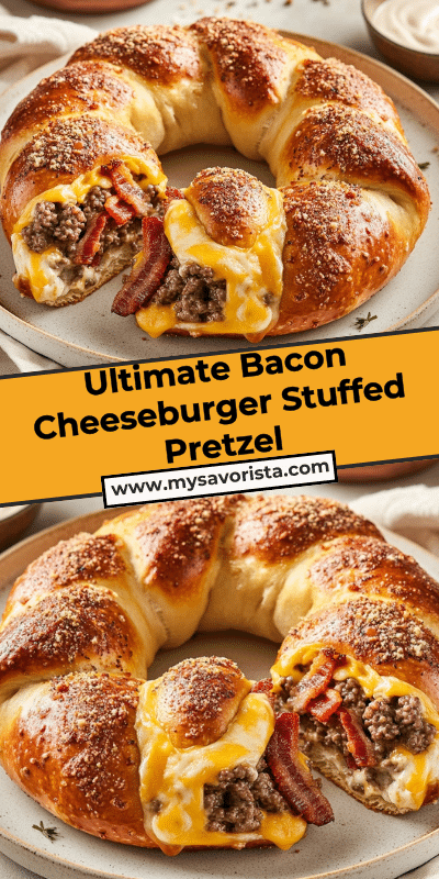 Ultimate Bacon Cheeseburger Stuffed Pretzel