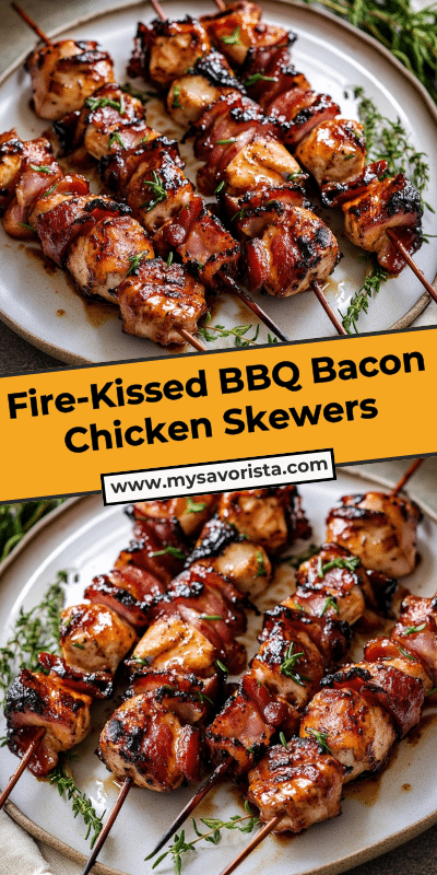 Fire-Kissed BBQ Bacon Chicken Skewers