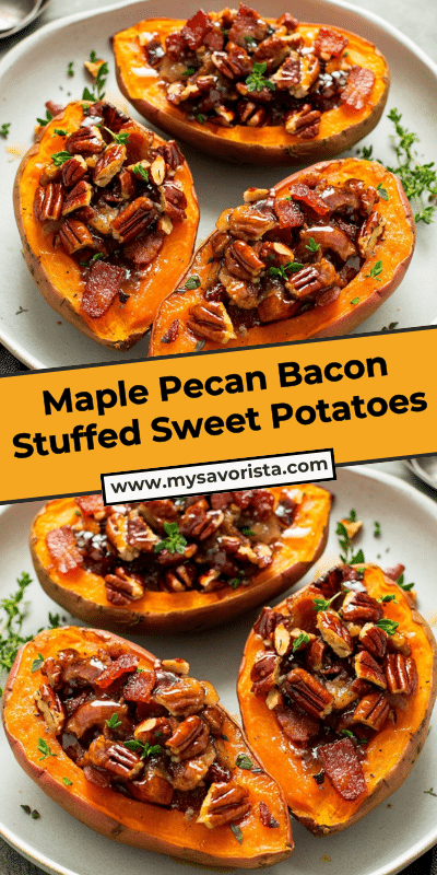 Maple Pecan Bacon Stuffed Sweet Potatoes