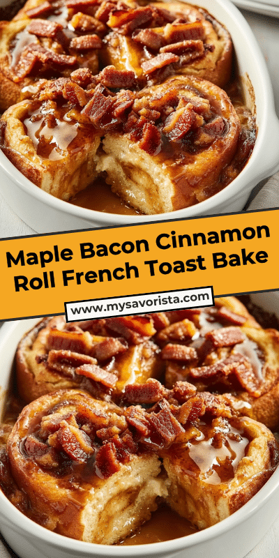Maple Bacon Cinnamon Roll French Toast Bake