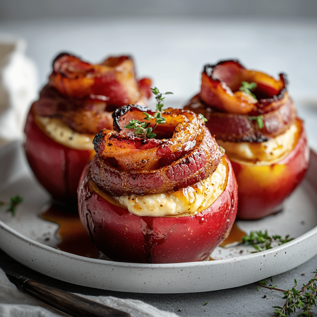 Bacon-Wrapped Maple Cheesecake Stuffed Apples — chef-tested restaurant-quality photo