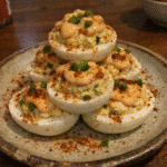 How to make Cajun Jalapeno Deviled Eggs Stack With Chipotle Mayo — key cooking step