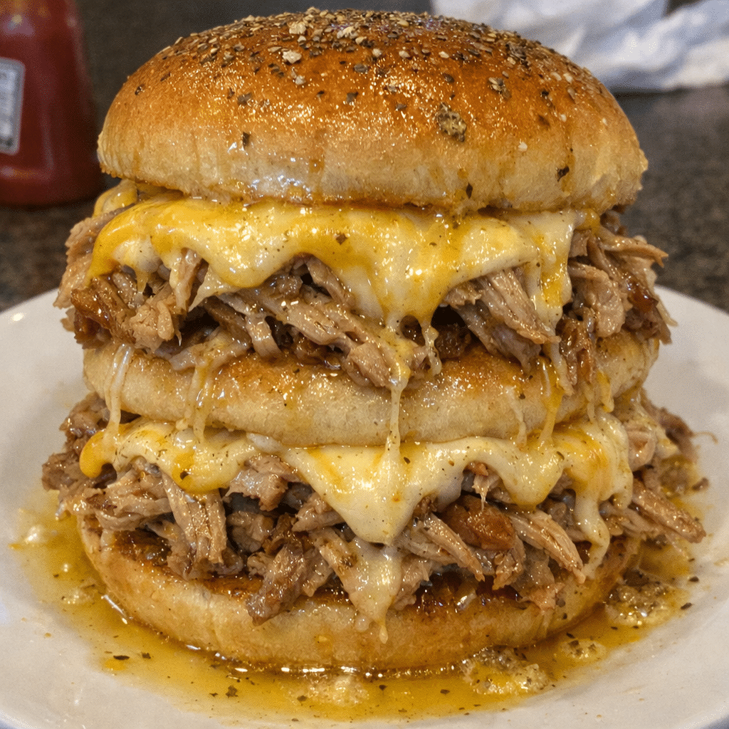 Cheesy Butter Pork Roast Pull-Apart Double-Stack — chef-tested restaurant-quality photo
