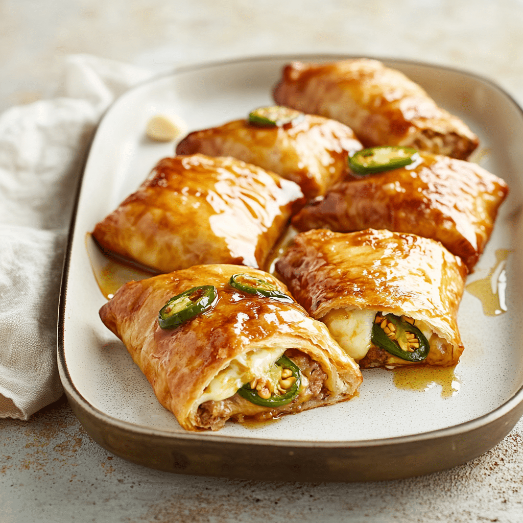 Cheesy Jalapeno Pork Loin Pockets With Honey-Butter Glaze — chef-tested restaurant-quality photo