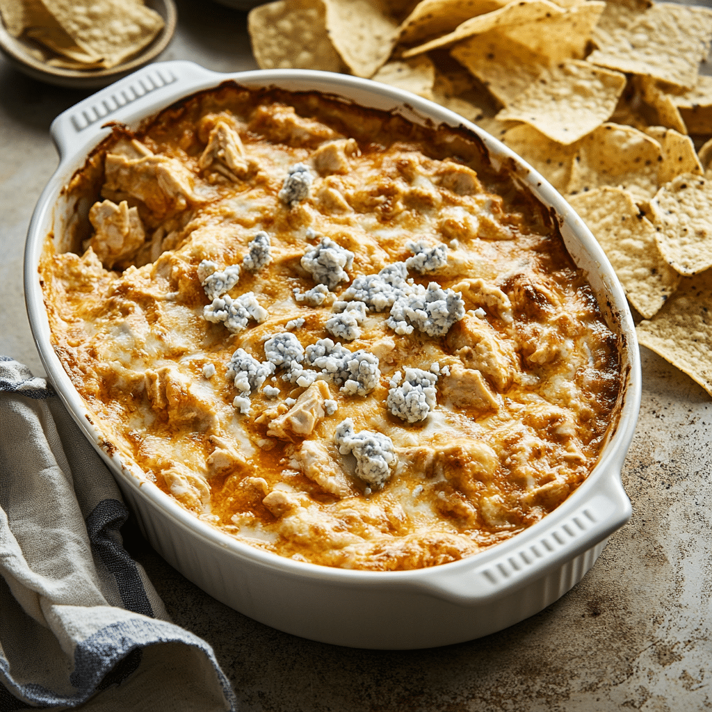 Cottage Cheese Buffalo Chicken Dip for Game Day Snacks — chef-tested restaurant-quality photo