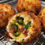 How to make Crispy Bacon Jalapeño Cheese Bombs for Parties — key cooking step