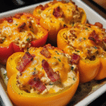How to make Crispy Chicken Bacon Ranch Stuffed Peppers — key cooking step