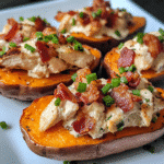 How to make Crispy Chicken Bacon Ranch Stuffed Sweet Potatoes — key cooking step