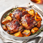 How to make Crispy Maple Glazed Chicken with Sweet Potato Medley — key cooking step