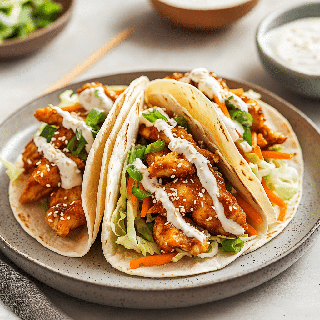 Crispy Spicy Korean BBQ Chicken Tacos — chef-tested restaurant-quality photo