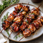 How to make Fire-Kissed BBQ Bacon Chicken Skewers — key cooking step