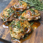 How to make Garlic Herb Butter Chicken Thighs with Maple Glaze — key cooking step