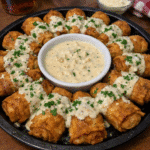 Golden Bourbon Taco Ring Egg Rolls With Garlic Parmesan Sauce — chef-tested restaurant-quality photo