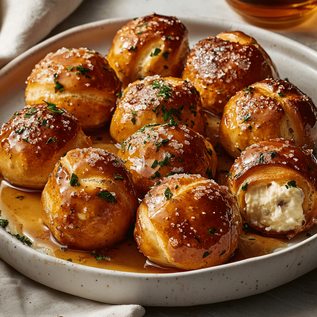 Grilled Ranch Pretzels Bombs With Bourbon Drizzle — chef-tested restaurant-quality photo