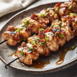How to make Honey Garlic Bacon Chicken Skewers for Game Day — key cooking step
