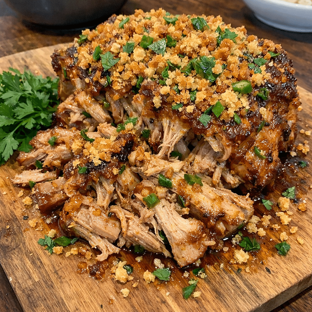 Honey Jalapeno Pork Roast Pull-Apart With Pepper Crunch — chef-tested restaurant-quality photo