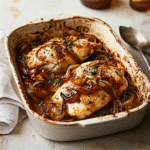 How to make Loaded Onion Chicken Bake With Honey-Butter Glaze — key cooking step