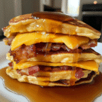 How to make Maple Bacon Pancake Breakfast Sandwiches — key cooking step