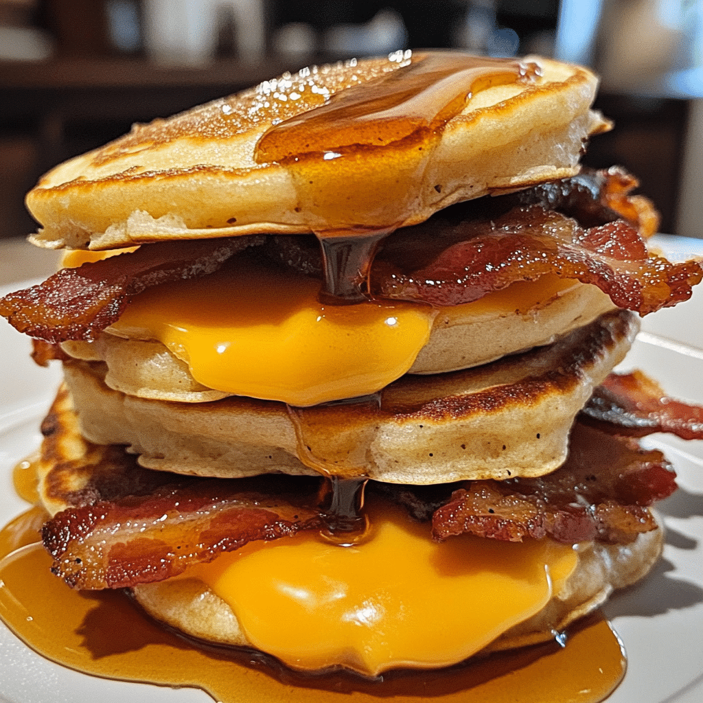 Maple Bacon Pancake Breakfast Sandwiches — chef-tested restaurant-quality photo