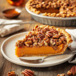 How to make Maple Bourbon Glazed Sweet Potato Pie with Pecan Crunch — key cooking step