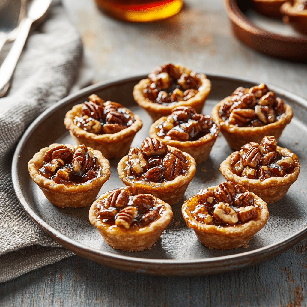 maple bourbon pecan pie bites